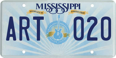 MS license plate ART020