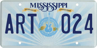 MS license plate ART024