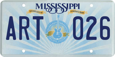 MS license plate ART026