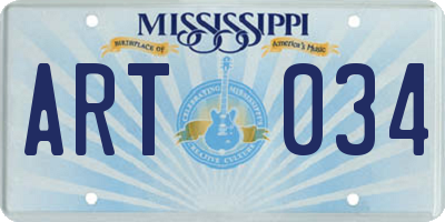 MS license plate ART034