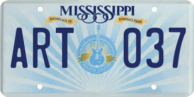 MS license plate ART037
