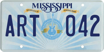 MS license plate ART042
