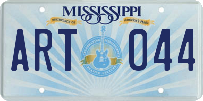 MS license plate ART044