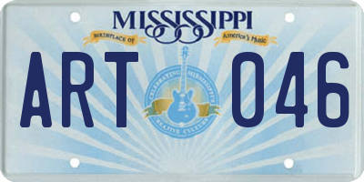 MS license plate ART046