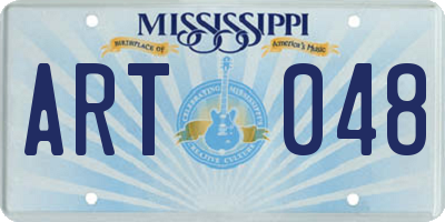 MS license plate ART048