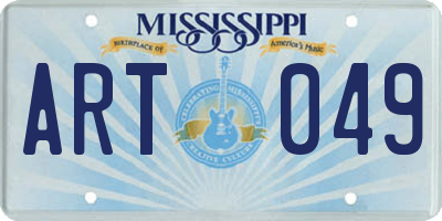 MS license plate ART049