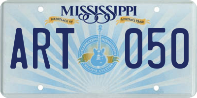 MS license plate ART050