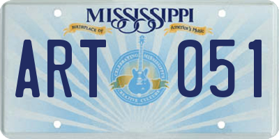 MS license plate ART051