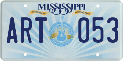 MS license plate ART053