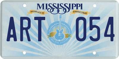 MS license plate ART054