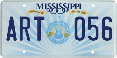 MS license plate ART056