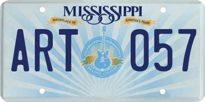 MS license plate ART057