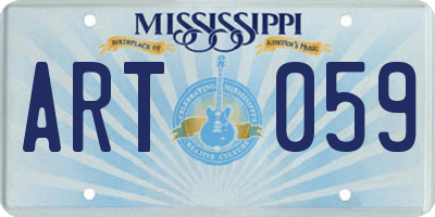 MS license plate ART059