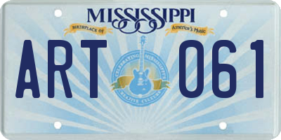 MS license plate ART061