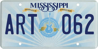 MS license plate ART062