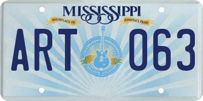 MS license plate ART063