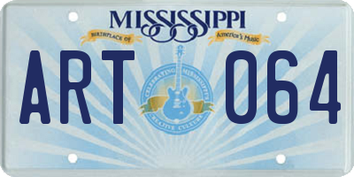 MS license plate ART064