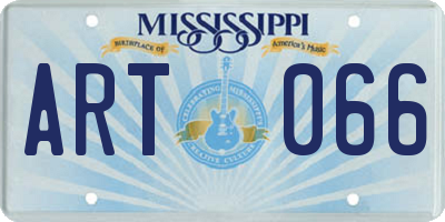 MS license plate ART066