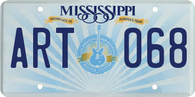 MS license plate ART068