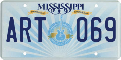 MS license plate ART069