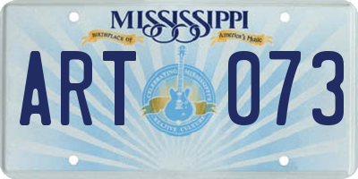 MS license plate ART073