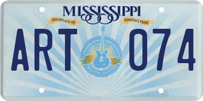 MS license plate ART074