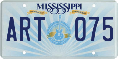 MS license plate ART075