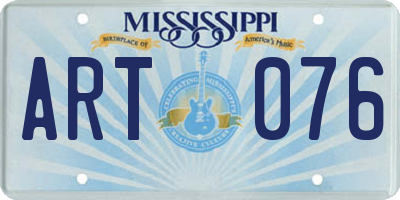 MS license plate ART076