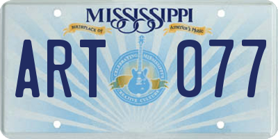 MS license plate ART077