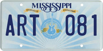 MS license plate ART081