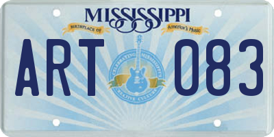 MS license plate ART083