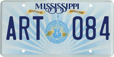 MS license plate ART084