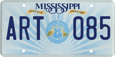 MS license plate ART085