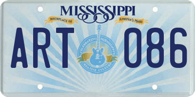 MS license plate ART086