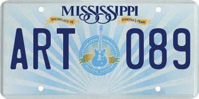 MS license plate ART089