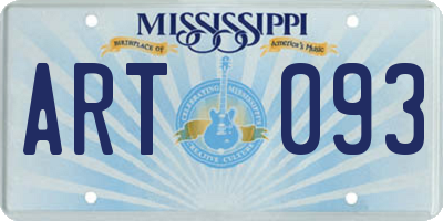 MS license plate ART093