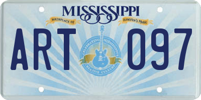 MS license plate ART097