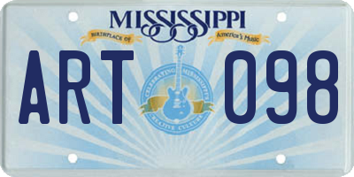 MS license plate ART098