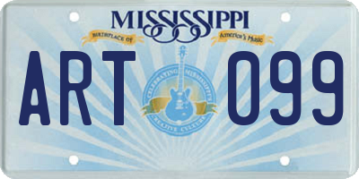 MS license plate ART099