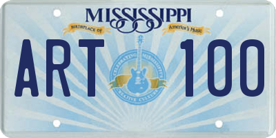 MS license plate ART100