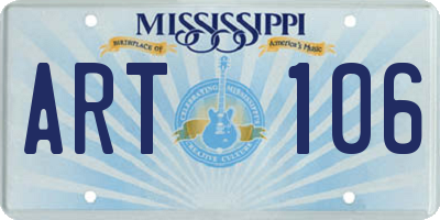 MS license plate ART106
