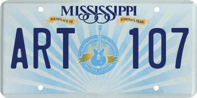 MS license plate ART107