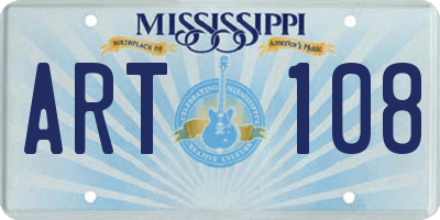 MS license plate ART108