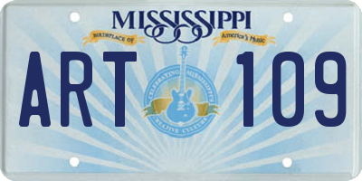 MS license plate ART109