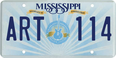 MS license plate ART114