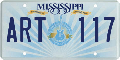 MS license plate ART117