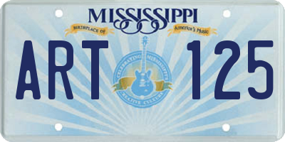 MS license plate ART125