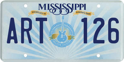 MS license plate ART126