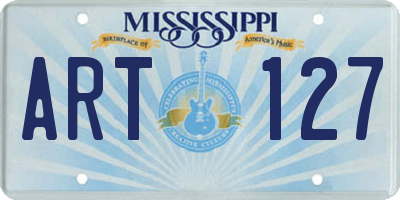 MS license plate ART127