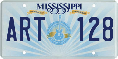 MS license plate ART128